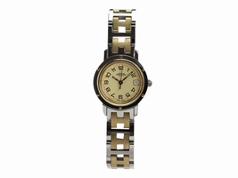 Hermes Clipper CL4.220 Stainless Steel & Yellow Gold Quartz 24mm Womens Hermes