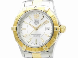 Tag Heuer Aquaracer WAF1420 Stainless Steel and 18K Yellow Gold Quartz 27mm Womens Dress Tag Heuer