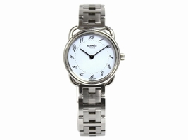 Hermes Arceau AR 3.210 Stainless Steel Quartz White Womens 25mm Hermes