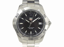 Tag Heuer Aquaracer WAF1110 Stainless Steel Black Dial Quartz 40mm Mens Tag Heuer