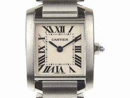 Cartier Tank Francaise 2384 Stainless Steel Quartz Ivory Dial 19mm Womens Cartier