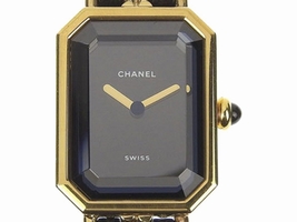 Chanel Premier M Gold Plated & Leather Quartz 19mm Womens Chanel