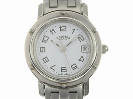 Hermes Clipper CL4.210 Stainless Steel Quartz White Dial 23mm Womens Hermes