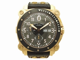Hamilton Khaki H786460 Rose Gold Plated & Leather Automatic 50mm Mens Hamilton
