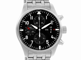 IWC Pilot IW377704 Stainless Steel Black Dial Chronograph 43mm Mens IWC
