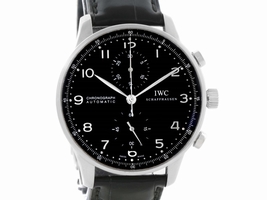 IWC Portuguese IW371447 Stainless Steel Chrono Automatic Black Dial 40.9mm Mens IWC