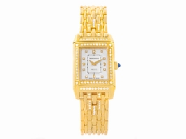 Jaeger LeCoultre Reverso 267.1.86 18K Yellow Gold & Diamond 20.5mm Womens Jaeger LeCoultre
