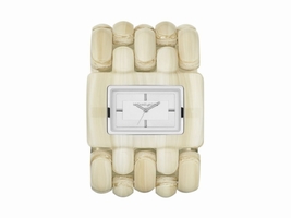 Michael Kors Stainless Steel and Ceramic Bead Rio Alabaster 46mm Cuff Michael Kors