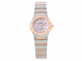 Omega Constellation 1368.71.00 Stainless Steel 18K Rose Gold Diamond Quartz 22.5mm Womens Omega
