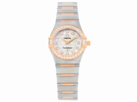 Omega Constellation 1360.75.00 Stainless Steel & 18K Rose Gold wDiamond Quartz 22.5mm Womens Omega