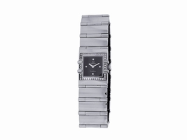 Omega Constellation Stainless Steel Diamond Bezel Black Dial 22mm Womens Omega
