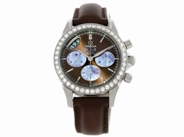 Omega DeVille 4877.60.37 Stainless Steel & Leather wDiamond 35mm Womens Omega