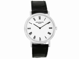 Patek Philippe Calatrava 5120 18K White Gold & Leather Automatic 35mm Mens Patek Philippe