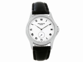 Patek Philippe Calatrava 5115 18K White Gold & Leather Manual 35mm Mens Patek Philippe