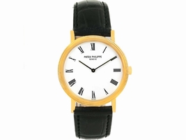 Patek Philippe Calatrava 5120 18K Yellow Gold & Leather Automatic 35mm Mens Patek Philippe