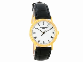 Patek Philippe Calatrava 3802 18K Yellow Gold & Leather Automatic 33mm Mens Patek Philippe