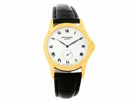 Patek Philippe Calatrava 5115 18K Yellow Gold & Leather Manual 35mm Mens Patek Philippe