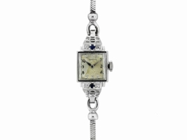 Hamilton 14K White Gold Vintage 14.30mm Womens Hamilton