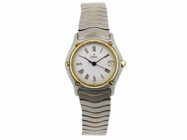 Ebel Classic Wave 183908 18K Yellow Gold & Stainless Steel White Roman Dial 26mm Womens Ebel