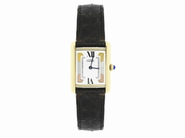 Cartier Must De Vermeil White Tri Color Dial 22mm Womens Vintage Cartier