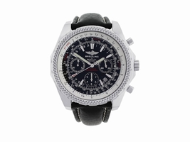 Breitling Bentley A25362 Stainless Steel & Leather Black Dial Automatic 49mm Mens Breitling
