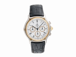 Ebel 1911 Chronograph Stainless Steel Black Leather Mens 38mm Ebel