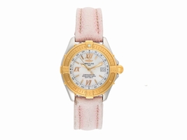 Breitling D67365 Two Tone Stainless Steel and 18K Yellow Gold Mother of Pearl Dial 34mm Womens Breitling