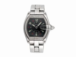 Cartier Roadster 2510 Stainless Steel with Custom Diamond Bezel Automatic 37mm Mens Cartier