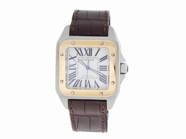 Cartier Santos 2656 Stainless Steel and 18K Yellow Gold 38mm Cartier