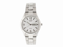 Citizen Quartz Day Date Silver Men's BF0590 Citizen