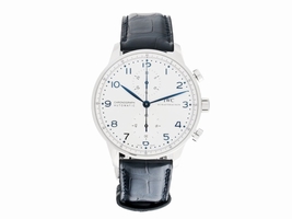 IWC Portuguese Auto Chrono IW371446 Blue 41mm Stainless Steel Leather IWC