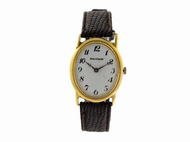 Jaeger LeCoultre 18k Yellow Gold Vintage Oval Mens Jaeger LeCoultre