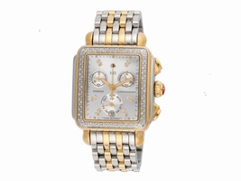 Michele Deco MW06P01C5983 Two-Tone Gold Plated & Stainless Steel High Shine Diamond 33mm Womens Michele