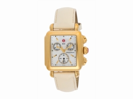 Michele Signature MW06A00A9025 Gold Plated Stainless Steel & Leather Quartz 32mm Womens Michele |