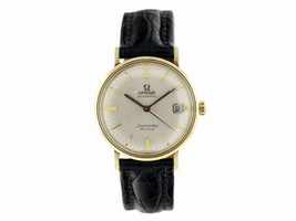 Omega Seamaster Deville 14K Yellow Gold Plated Stainless Steel & Leather 34mm Omega