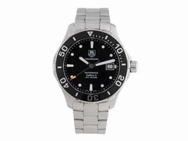 Tag Heuer Men's Aquaracer Calibre 5 Stainless Steel Black Dial WAN2110 Tag Heuer