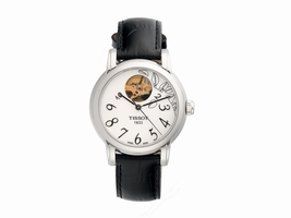 Tissot Lady Heart T050207 Stainless Steel Black Leather 35mm Womens Tissot